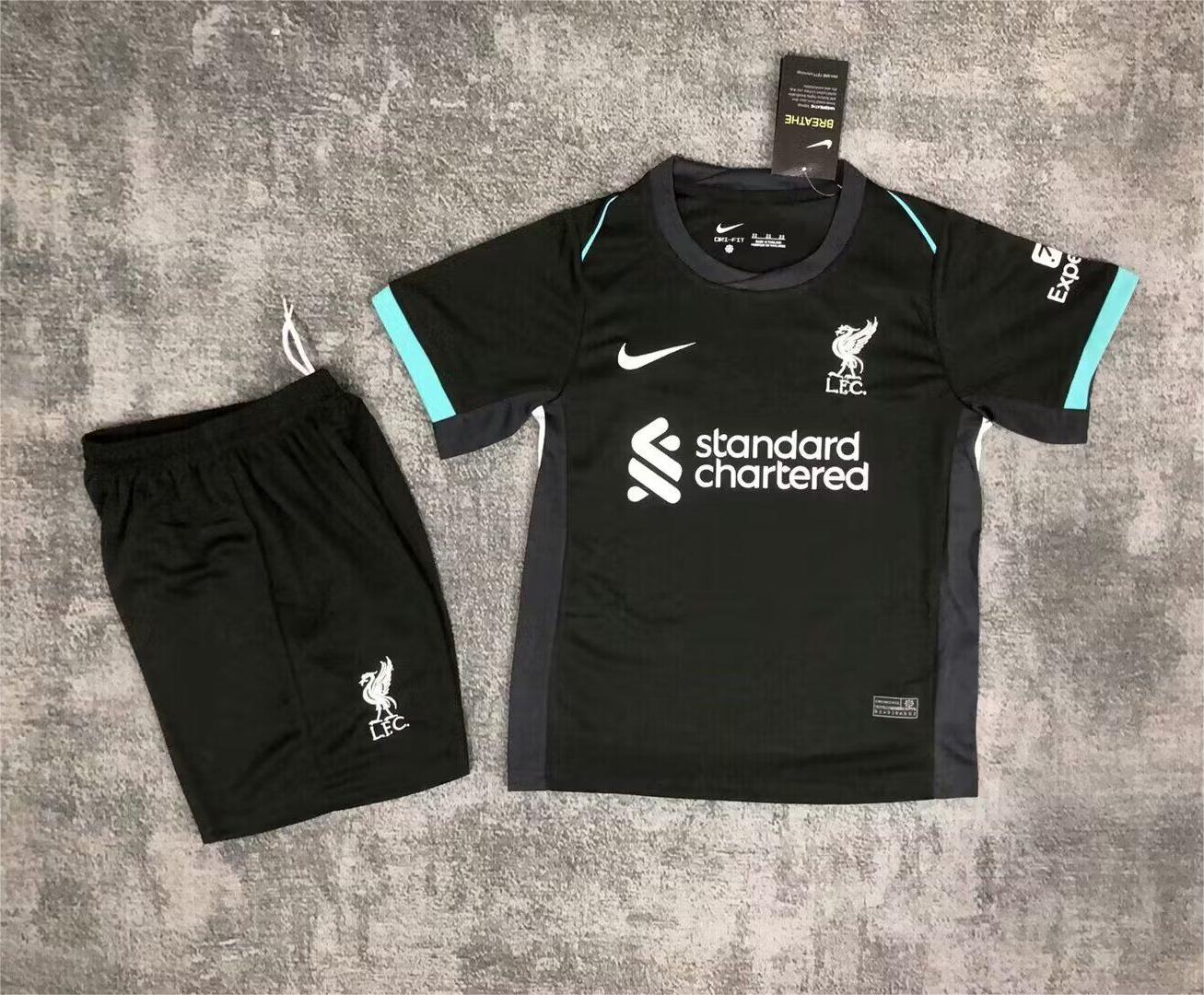 Kids-Liverpool 24/25 Away Black Leaked Soccer Jersey